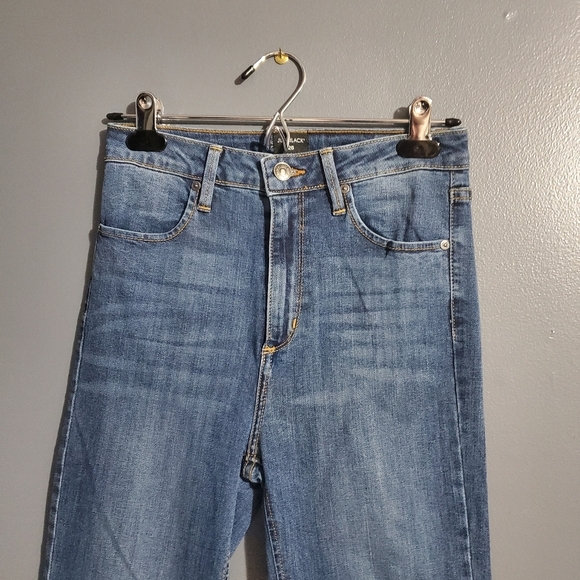 Just Black Womens Flare Jeans Hi Waist Split Openings Size 26 - Picture 2 of 9